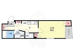 （仮称）南区東九条新築 5階1Kの間取り