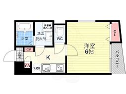 （仮称）南区東九条新築 5階1Kの間取り
