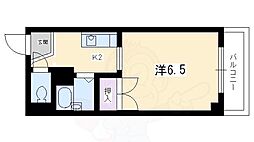 レジデンスオザック 2階1Kの間取り