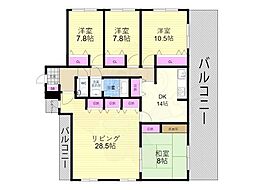 ドムス鴨川 3階4LDKの間取り