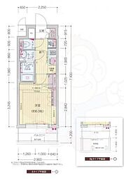 プレサンス十条凛華 1Kの間取図画像