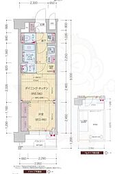 プレサンス十条凛華 1DKの間取図画像