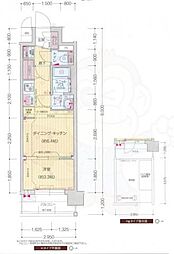 プレサンス十条凛華 1DKの間取図画像