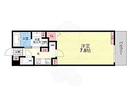 THE　ROSE　RES　一乗寺 4階1Kの間取り