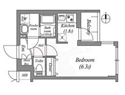 アドバンス京都レイズ 4階1Kの間取り