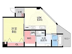 シャリマー西大路 5階1LDKの間取り