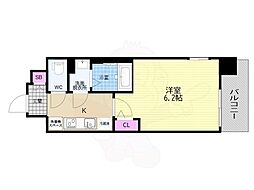 京都市南区吉祥院西ノ庄西浦町マンション 1Kの間取図画像