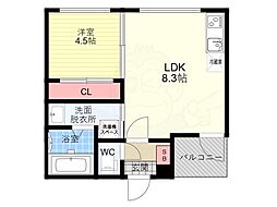 S＆L花園 3階1LDKの間取り