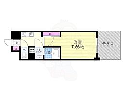 THEGARNETSUITERESIDENCE西七条 5階1Kの間取り