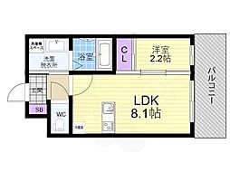 アドバンス京都リエート2 5階1LDKの間取り