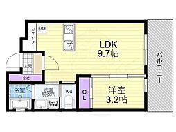 アドバンス京都リエート2 3階1LDKの間取り