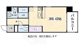 サンクチュアリ四条高倉 5階1Kの間取り