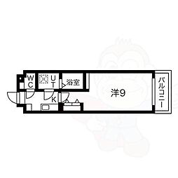 ファーストコート五条若宮 4階1Kの間取り