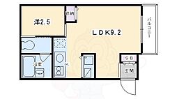 Park Side Mibu 1階1LDKの間取り