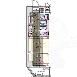 レシオス京都嵯峨野 1DKの間取図画像