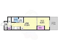 スワンズ京都東寺ガーデン 1LDKの間取図画像