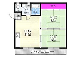 ネオハイツ生長 2LDKの間取図画像