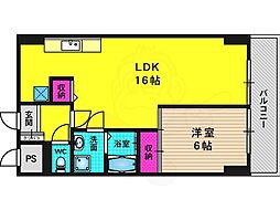 レジデンス桂川 1LDKの間取図画像
