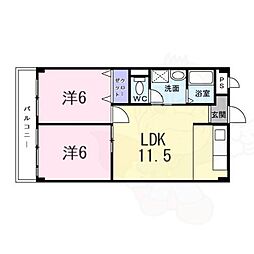 アーバンハイツ 2LDKの間取図画像
