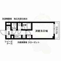 ブライストン大宅 1Kの間取図画像