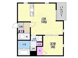 CANVAS KATSURA 1LDKの間取図画像