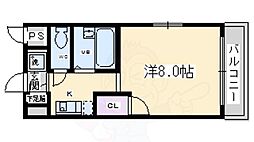 ラフィーネ四条堀川 1Kの間取図画像