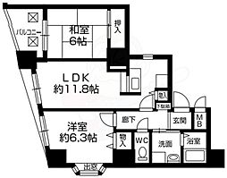 ロザーンジュ堀川 2LDKの間取図画像