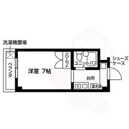 カーサ・コーザ 1Kの間取図画像