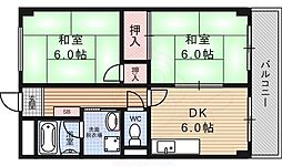 セブンロード 2DKの間取図画像