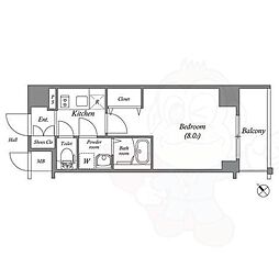 エスリード京都吉祥院 1Kの間取図画像