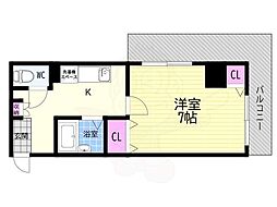 サムパティーク山科 1Kの間取図画像