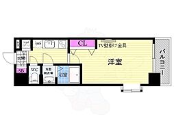 Luxe京都西大路 1Kの間取図画像