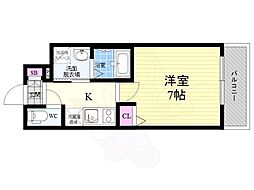 エスカーサ京都四条梅津 1Kの間取図画像