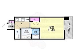 ベラジオ雅び京都西院II 1Kの間取図画像