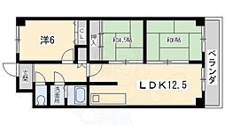 Uレジデンス修学院 3LDKの間取図画像