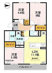 サウス・レジデンス 菱川 3階/-