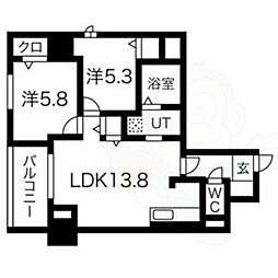ときわぎ 2LDKの間取図画像