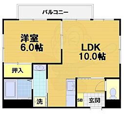 コモハウス 1LDKの間取図画像
