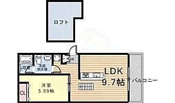ピア・プリマ貴船館 1LDKの間取図画像