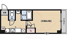 アヴニール朱雀 1Kの間取図画像