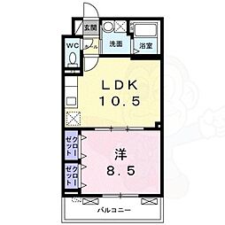 ベルウエスト 1LDKの間取図画像