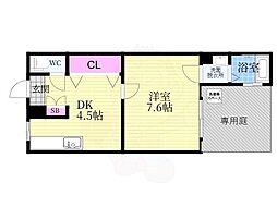 祇園ハイツ 1DKの間取図画像