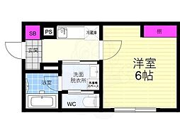 MERCADO京都 1Kの間取図画像