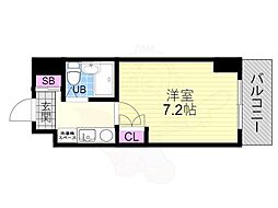 ジョイフル紫野 1Kの間取図画像