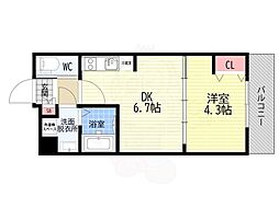 MJC京都EsTRUTH 1DKの間取図画像