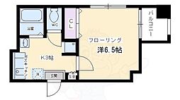 五条・高倉ヴィブレ2 1Kの間取図画像