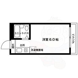ヘラクレス京大北 ワンルームの間取図画像