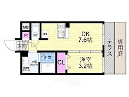 ファステート京都ステーションウォズ 1DKの間取図画像