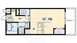 アベニューサイド五条 ワンルームの間取図画像