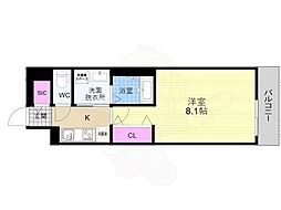 ベラジオ雅び京都洛北ガーデン 1Kの間取図画像